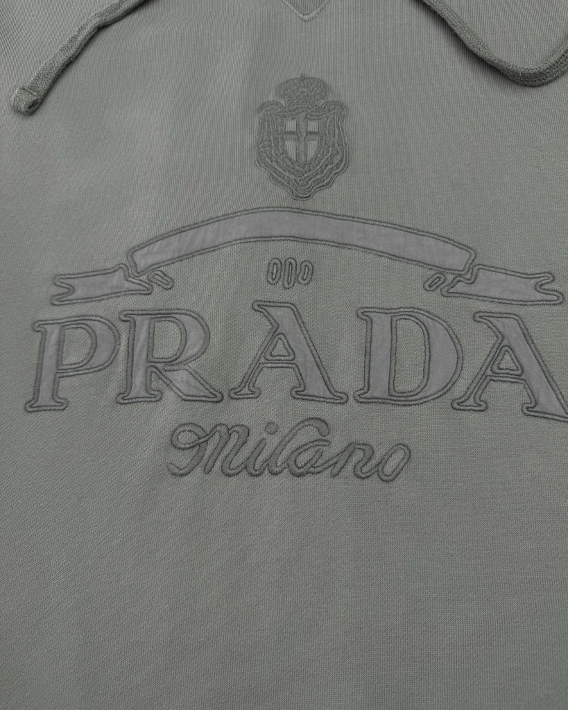 Prada Iron Grey Hooded Sweatshirt