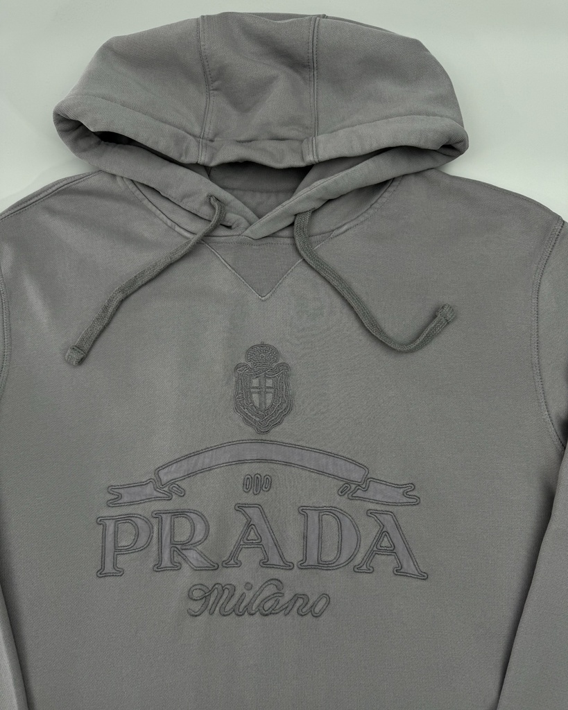 Prada Iron Grey Hooded Sweatshirt