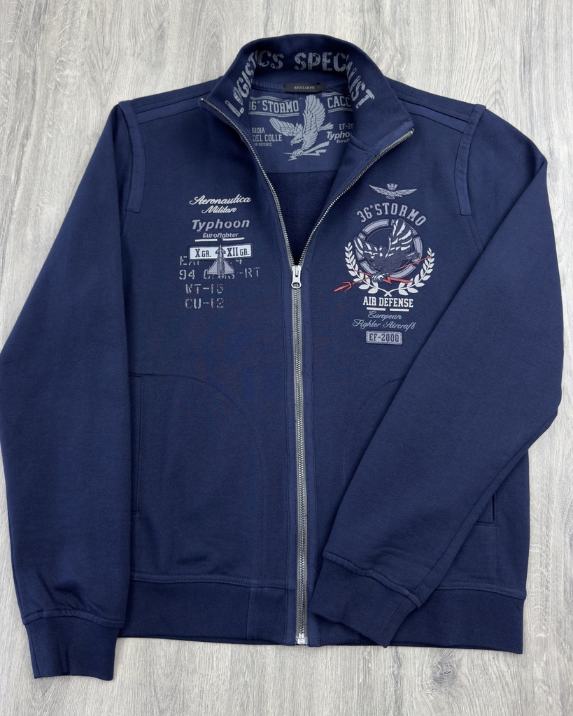 Aeronautica Zip Cardigan Sweater 242FE1951F511