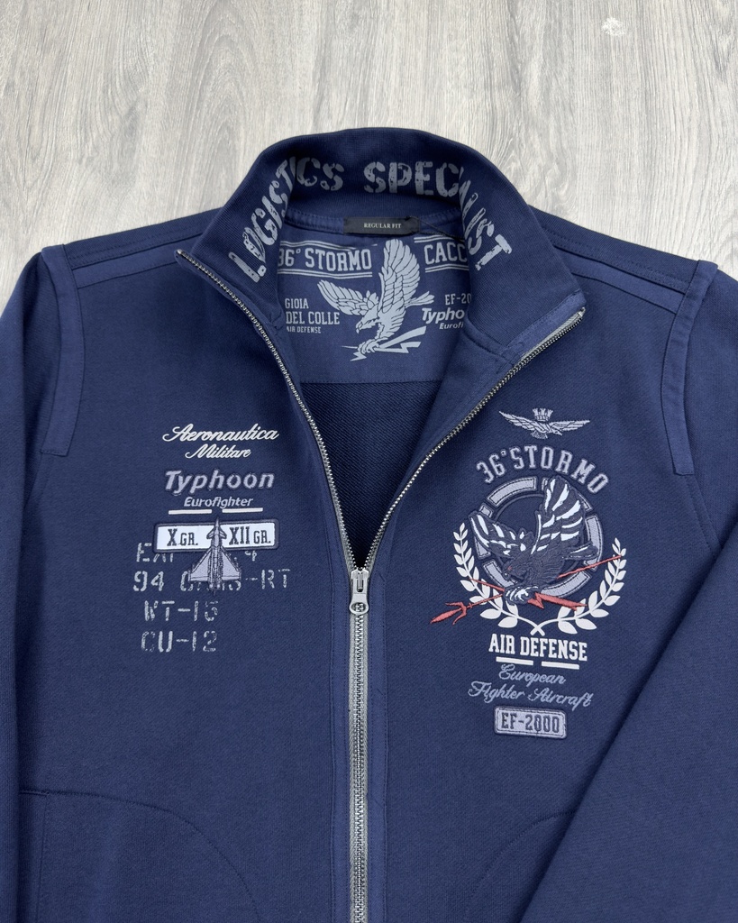 Aeronautica Zip Cardigan Sweater 242FE1951F511