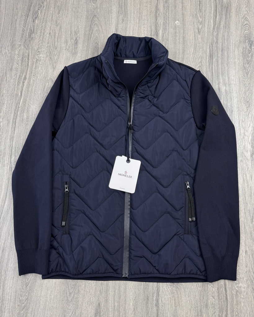 Moncler Padded Wool Blend Zip-up Cardigan